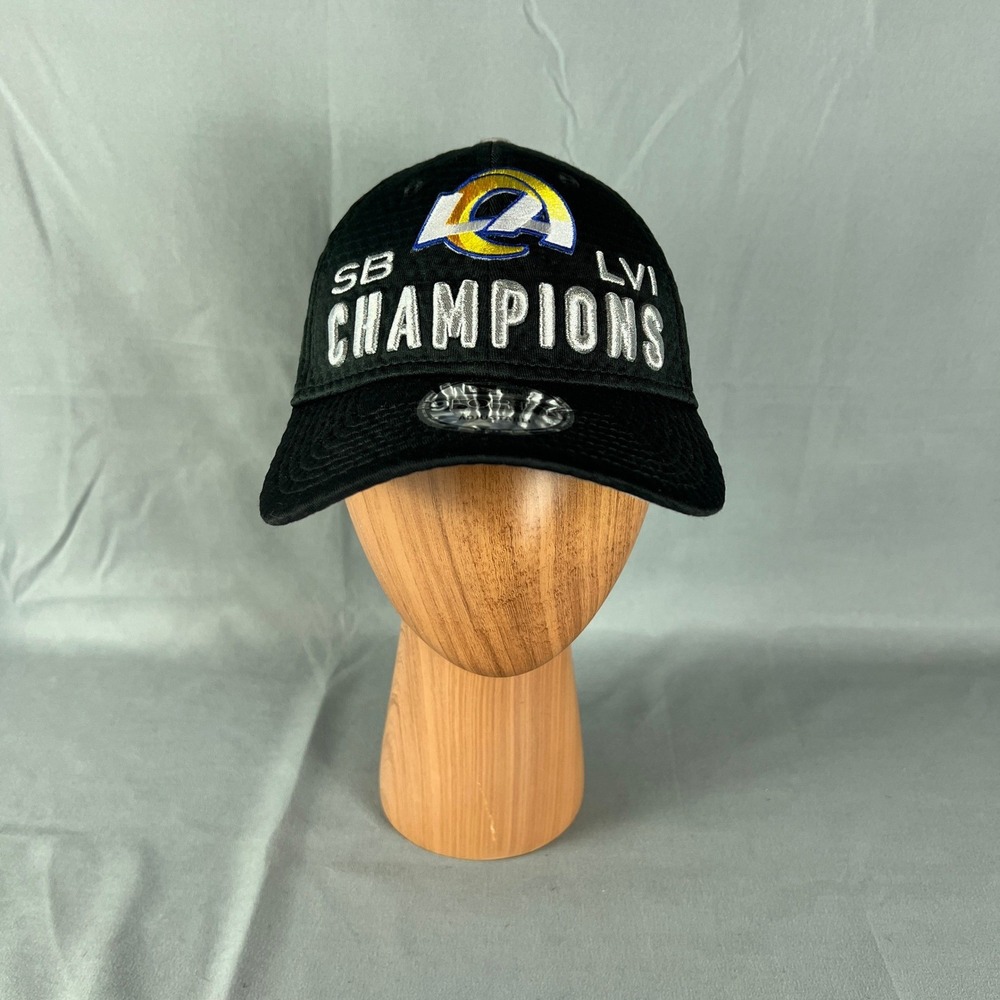 Los Angeles Rams Hat Mens OS Black New Era Football NFL Super Bowl LVI Champions